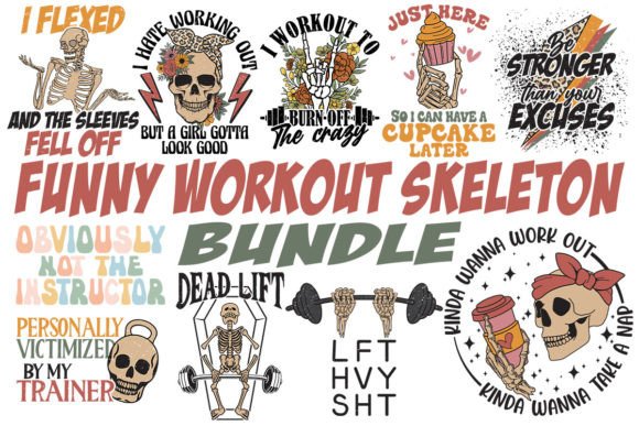 Download Funny Workout Skeleton Bundle - Premium Resources